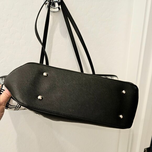 Nine West black and white Lg tote bag. - Picture 6 of 9